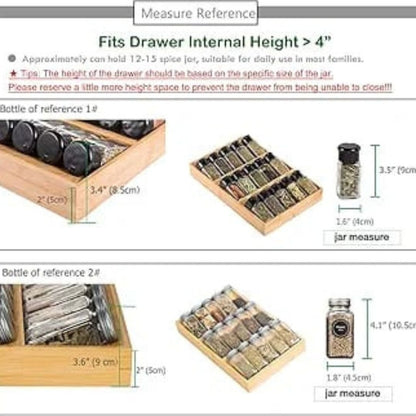 3 Tier Bamboo Spice Drawer Stand