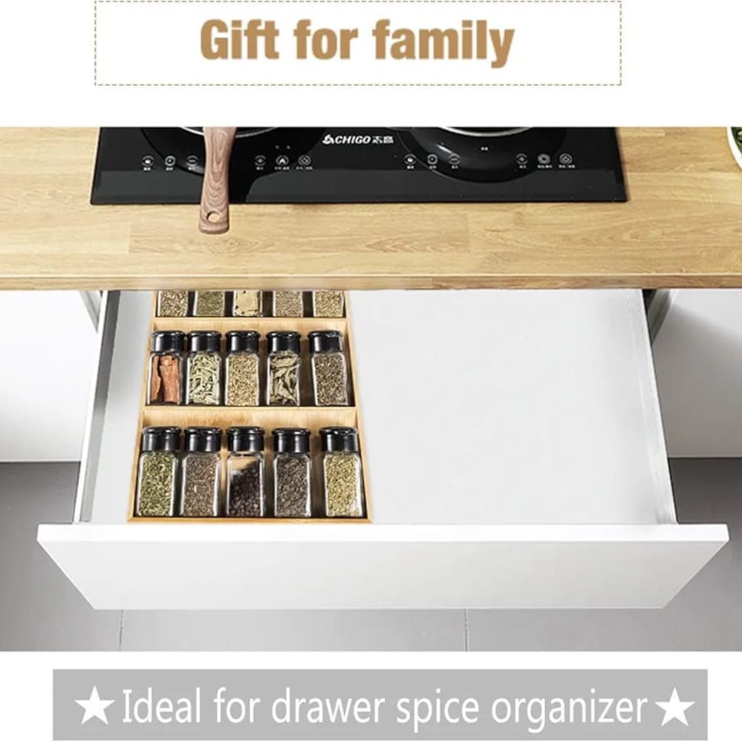 3 Tier Bamboo Spice Drawer Stand