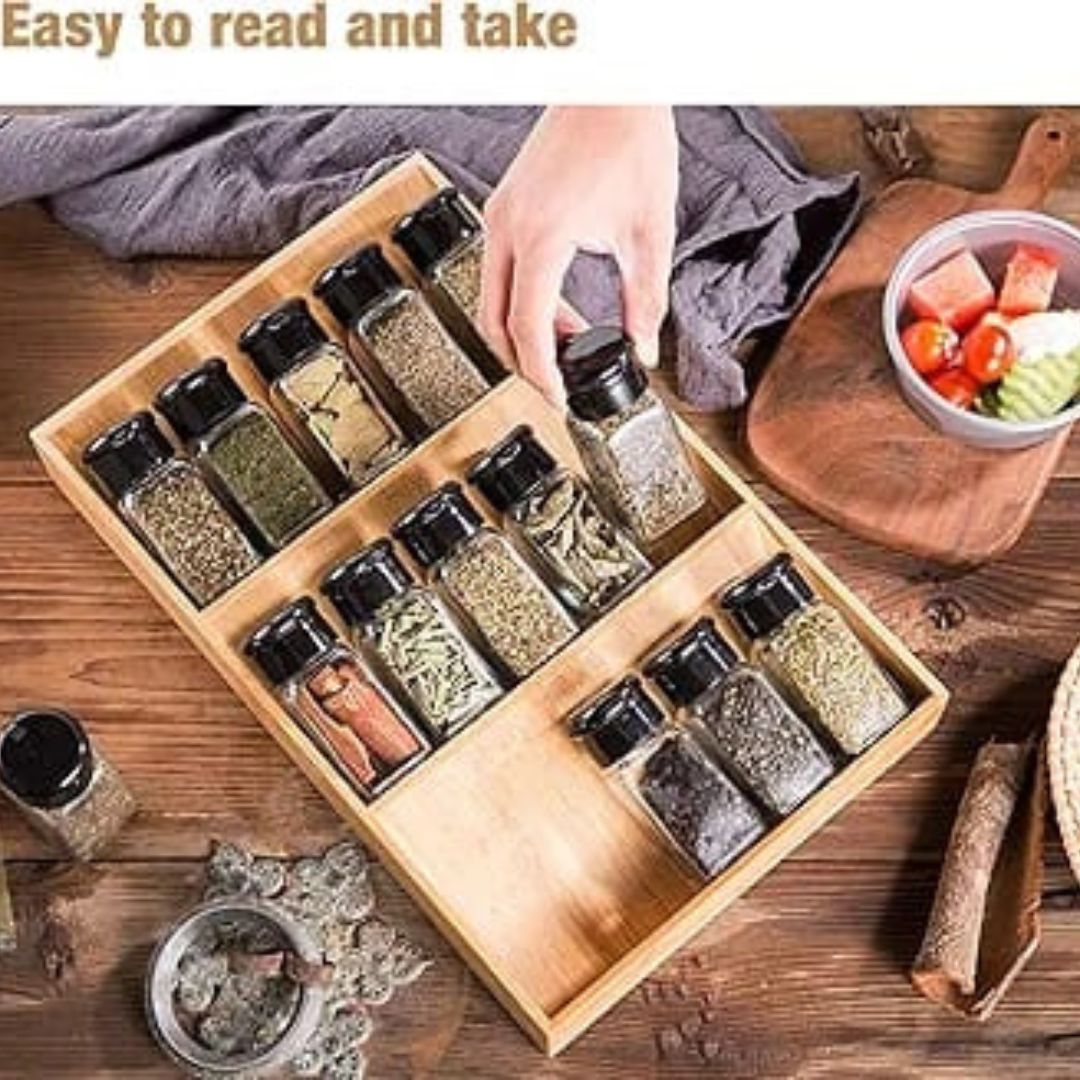 3 Tier Bamboo Spice Drawer Stand