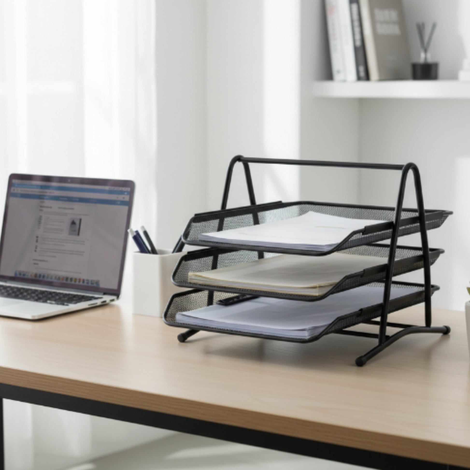 3 Tier Document Tray – Desktop Paper & File Organizer