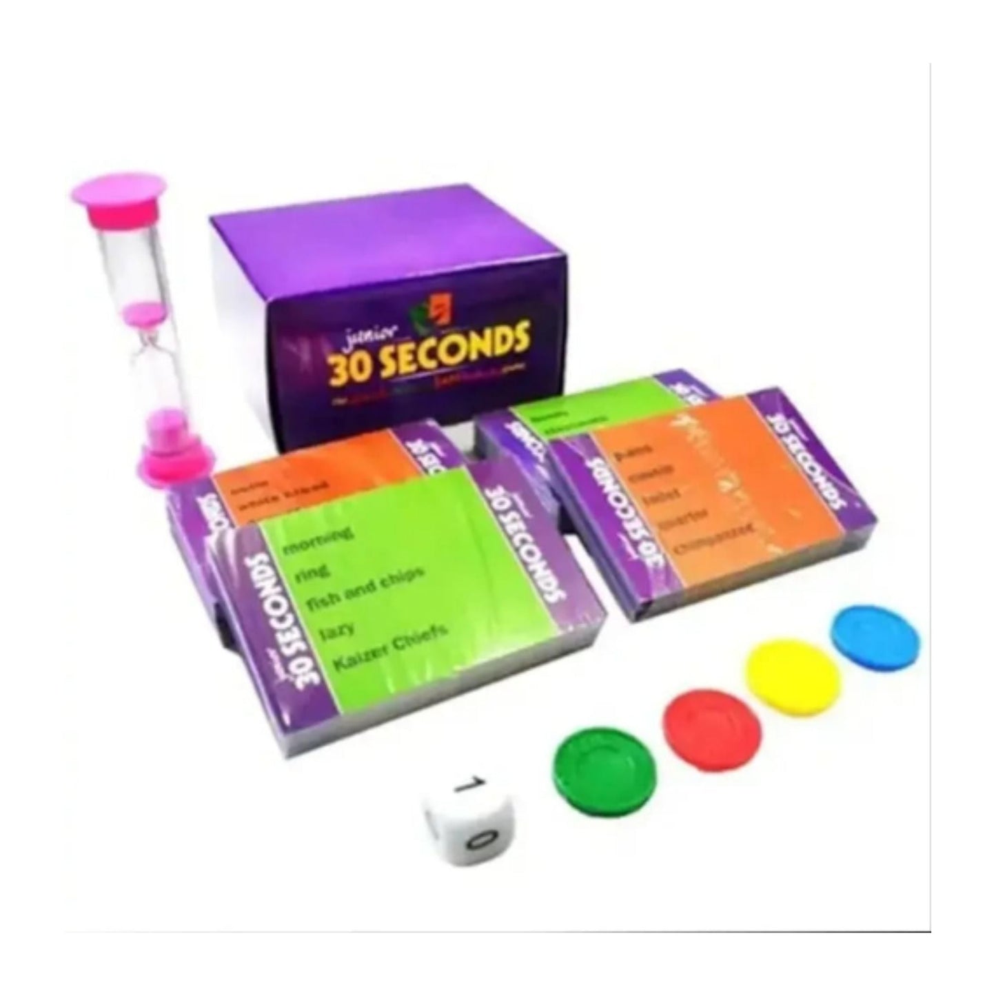 30 Seconds Junior Kids Board Game – Fast-Paced Family Trivia & Guessing Game