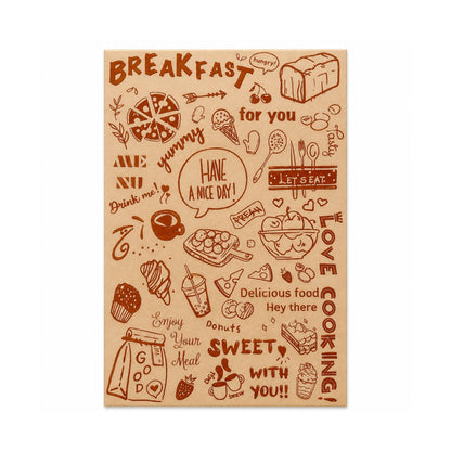 30x8cm Printed Parchment Paper – Brown Printed Non-Stick Baking Paper for Food Wrapping & Serving