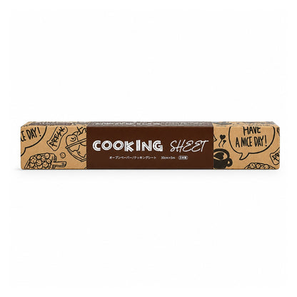 30x8cm Printed Parchment Paper – Brown Printed Non-Stick Baking Paper for Food Wrapping & Serving