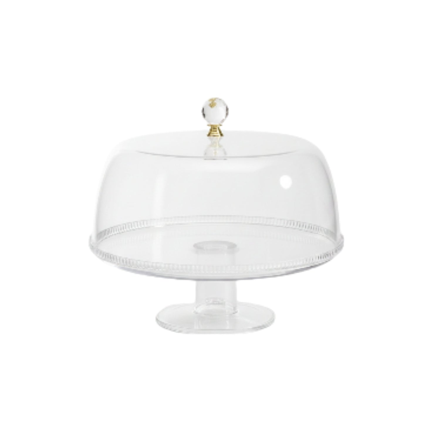 33.5cm Round Elegant Acrylic Cake Dome - Footed Cake Stand with Lid - Clear