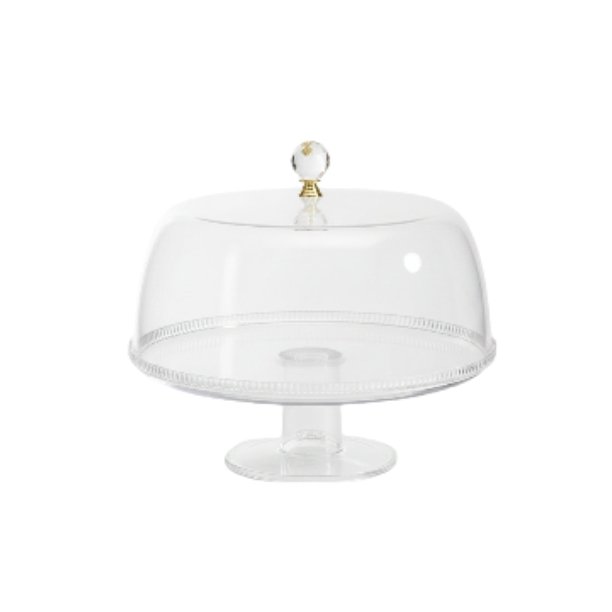 33.5cm Round Elegant Acrylic Cake Dome - Footed Cake Stand with Lid - Clear