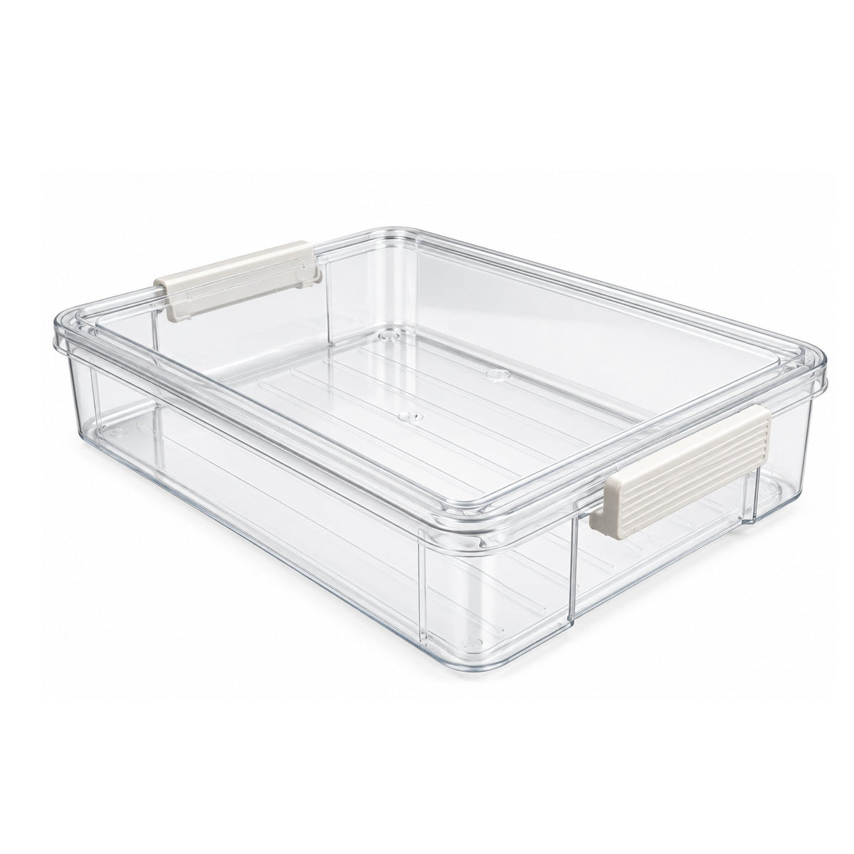 34×23×7cm Plastic PET Container – Clip-Lock Lid For Food & Dessert Storage – Clear Design
