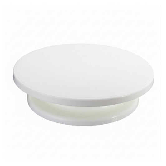 360° Plastic Cake Turntable – Rotating Cake Decorating Stand for Baking, Icing & Pastry Decorating On White Background
