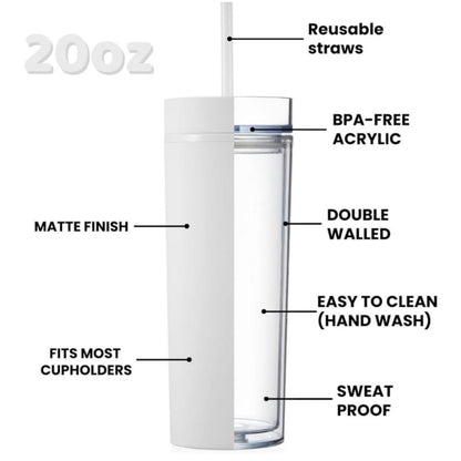 Skinny Travel Cup With Straw