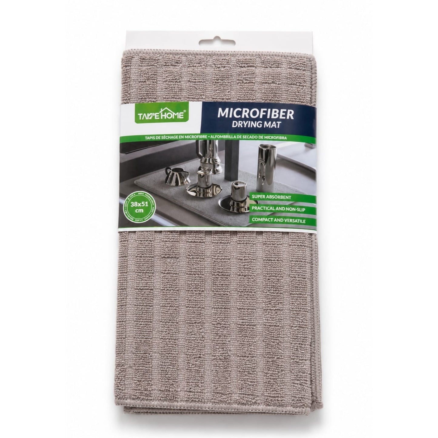 38x51cm Takmehome Microfiber Drying Mat – Super Absorbent - Grey