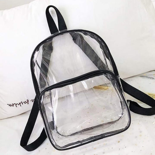 Transparent Back Pack - Black Lined