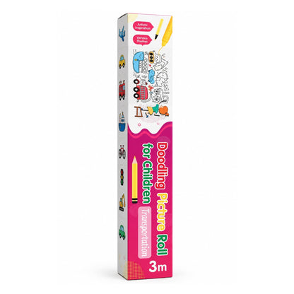 3m Doodling Picture Roll for Children – Colouring Activity Roll with Continuous Design
