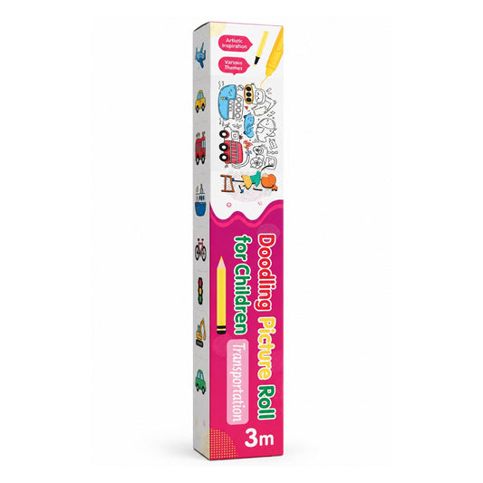 3m Doodling Picture Roll for Children – Colouring Activity Roll with Continuous Design