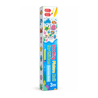 3m Doodling Picture Roll for Children – Colouring Activity Roll with Continuous Design