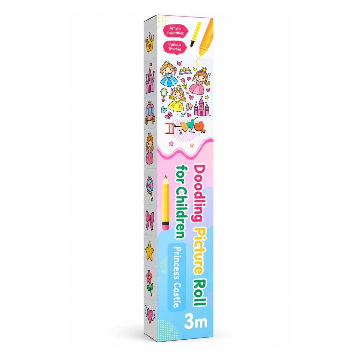 3m Doodling Picture Roll for Children – Colouring Activity Roll with Continuous Design