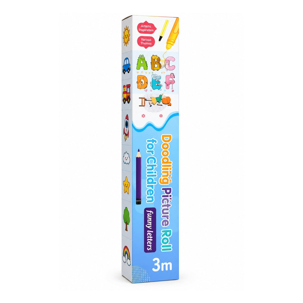 3m Doodling Picture Roll for Children – Colouring Activity Roll with Continuous Design