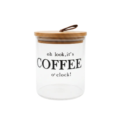 3pc Danny Home Glass Canister Set – Food Storage Jars for Kitchen, Pantry & Countertop Organisation - Black Writing