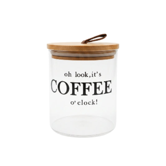 3pc Danny Home Glass Canister Set – Food Storage Jars for Kitchen, Pantry & Countertop Organisation - Black Writing