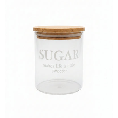 3pc Danny Home Glass Canister Set – Food Storage Jars for Kitchen, Pantry & Countertop Organisation - Black Writing