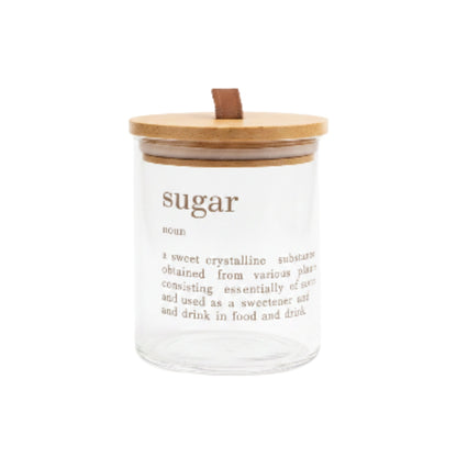 3pc Danny Home Glass Canister Set – Food Storage Jars for Kitchen, Pantry & Countertop Organisation - White Writing