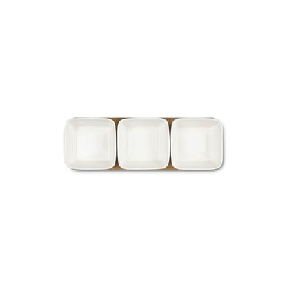 3pc Dipping Bowl On Bamboo Tray
