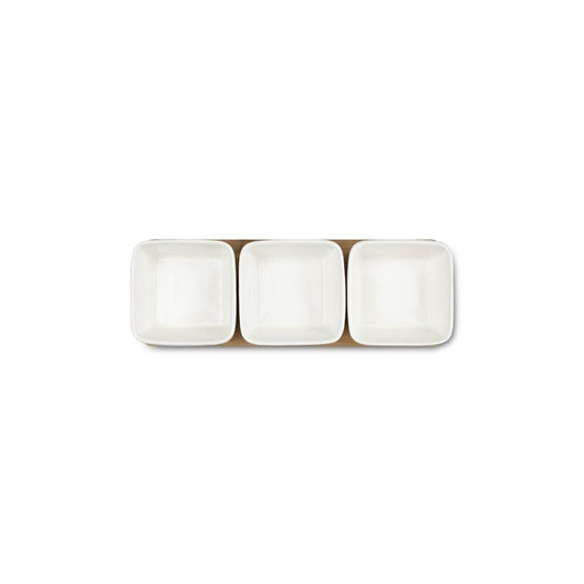3pc Dipping Bowl On Bamboo Tray