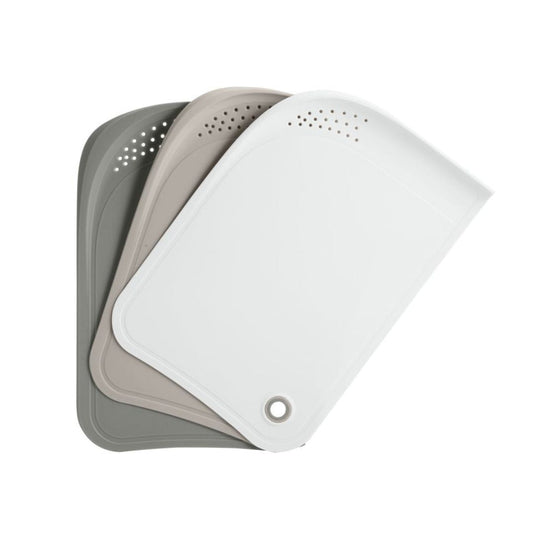 3pc Plastic Chopping Board With Drainer