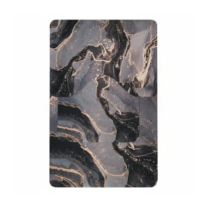 3pc Rubber Bathroom Mat - Black Marble
