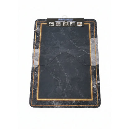 3pc Rubber Bathroom Mat - Black Marble Border