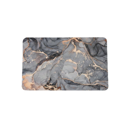 3pc Rubber Bathroom Mat - Grey Marble