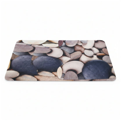 3pc Rubber Bathroom Mat - Pebble