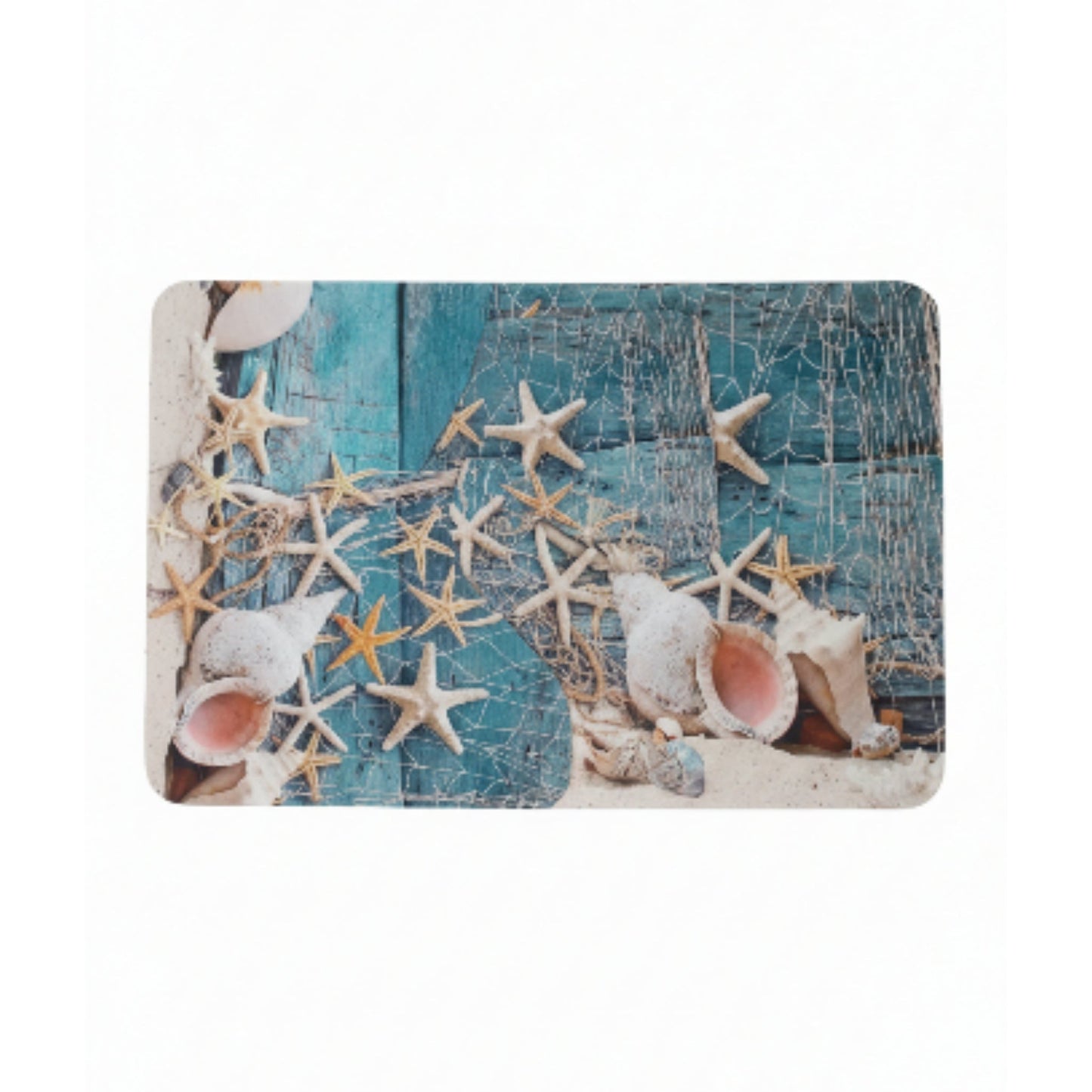 3pc Rubber Bathroom Mat - Sea Shell