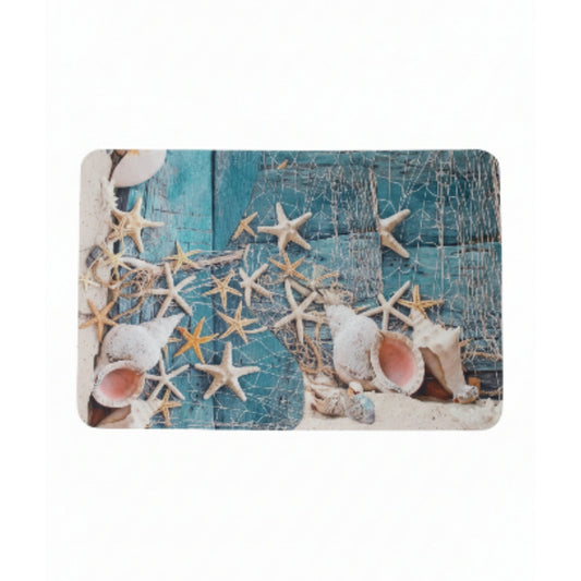 3pc Rubber Bathroom Mat - Sea Shell