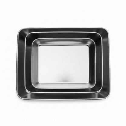 3pc Stainless Steel Crisper Box Flat Large