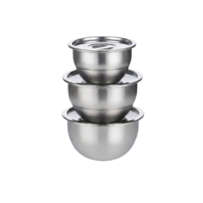 3pc Stainless Steel Steamer Storage With Lid