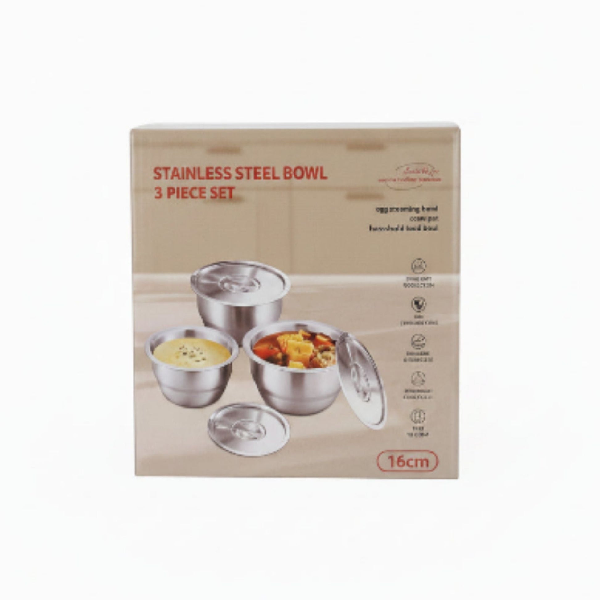 3pc Stainless Steel Steamer Storage With Lid