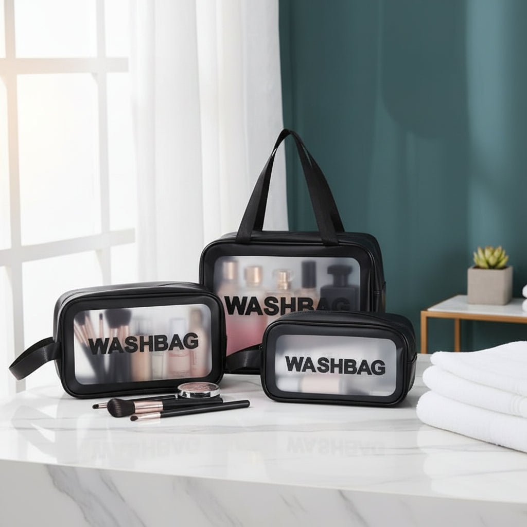 3pc Wash Bag - Black