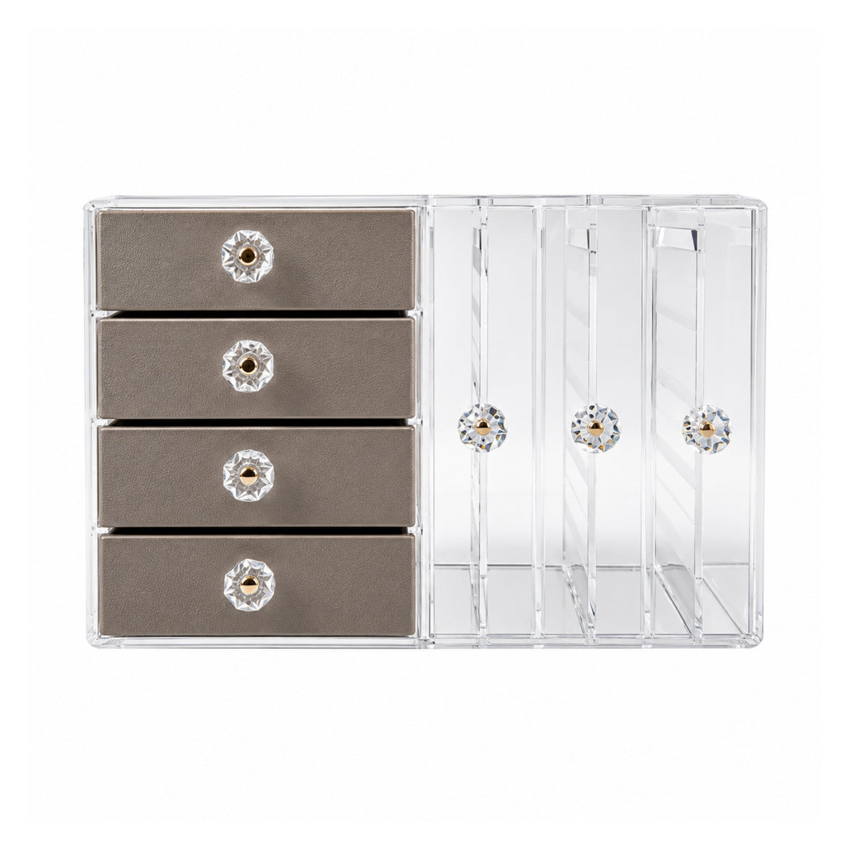4 Drawer Acrylic Jewellery Organizer – Earring Holder With Multi-Compartment Storage