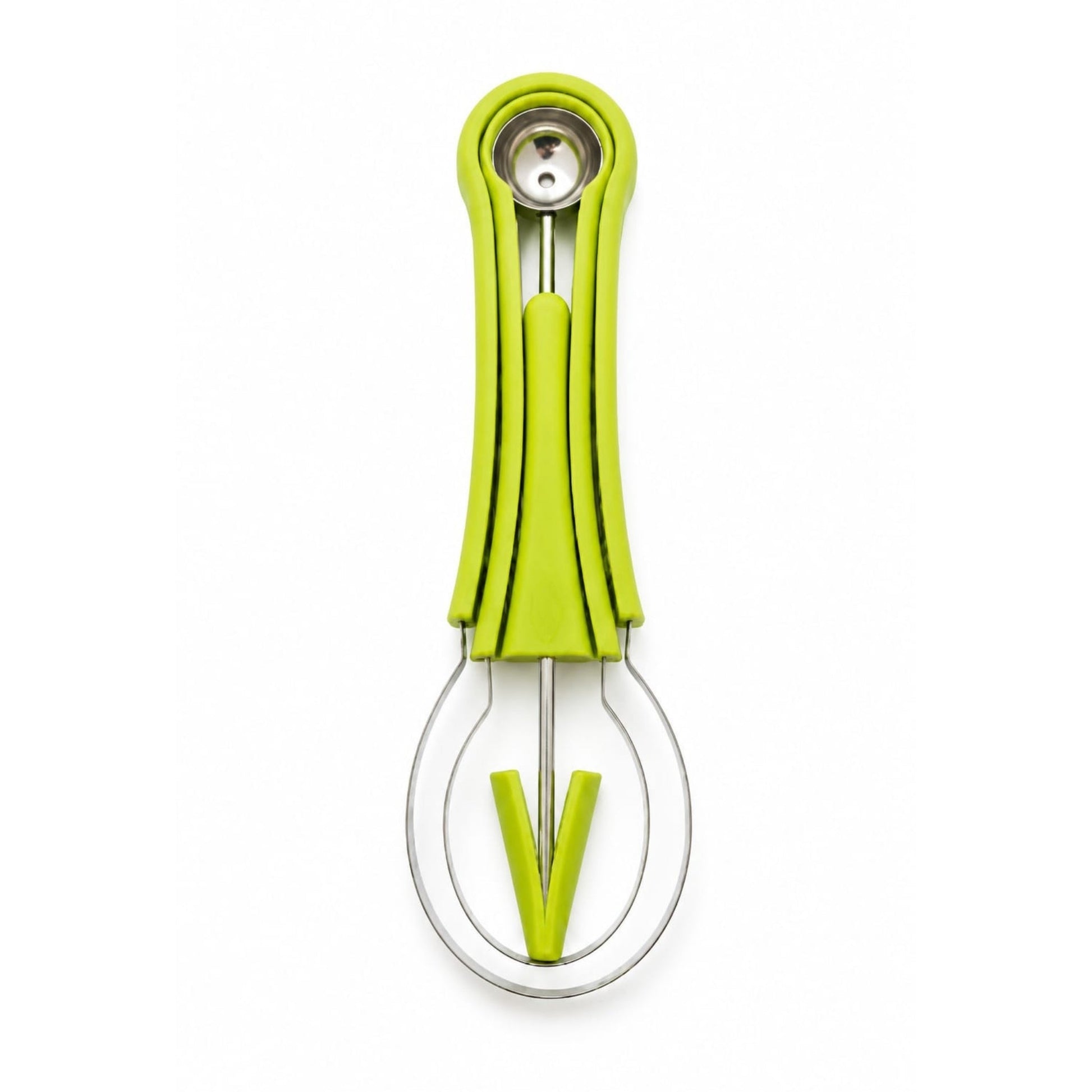 4-in-1 Stainless Steel Fruit Carving Tool – Fruit Cutter & Garnishing Knife - Green