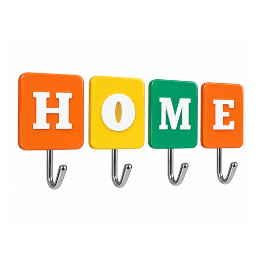 4 Piece Home Stick-On Hooks – Self-Adhesive Wall Hooks for Organising & Hanging