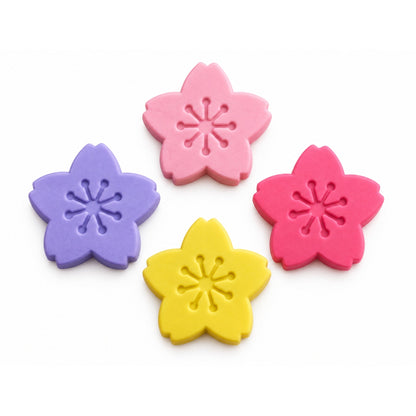 4 Piece Mini Flower Eraser Set – Cute Novelty Stationery Erasers – Flower Design
