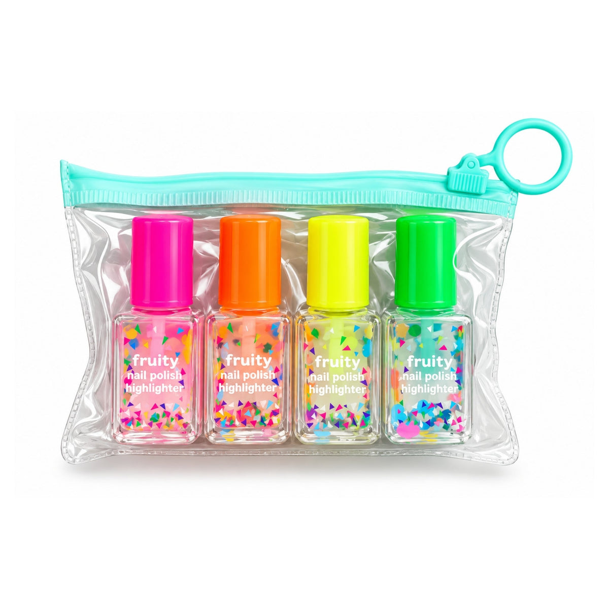 4 Piece Nail Polish Highlighter Set – Bright Fluorescent Marker Pens – Nail Polish Bottle Design
