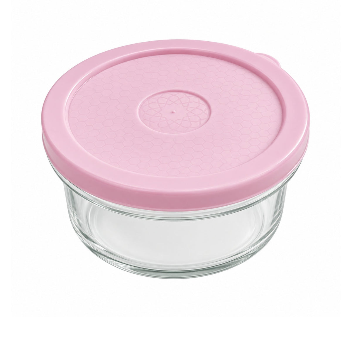 4 Piece Round Glass Storage Set – Microwave-Safe Food Containers with Multicolour Lids