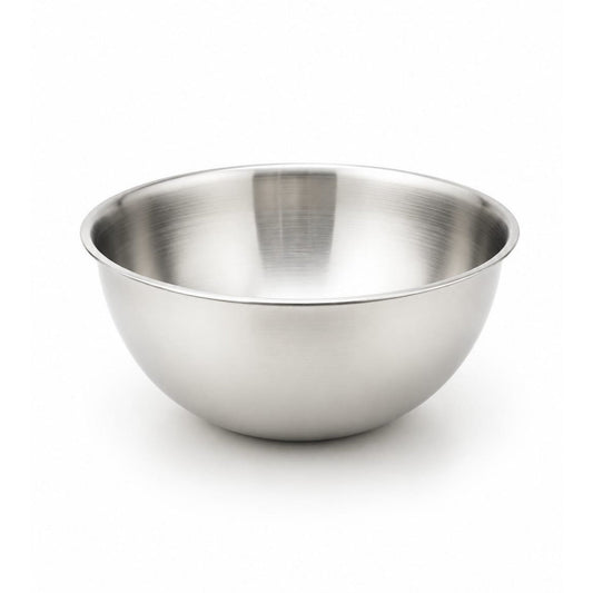4-Piece Round Stainless Steel Mixing Bowl Set with Airtight Grey Lids – Nesting Food Storage Bowls - Silver