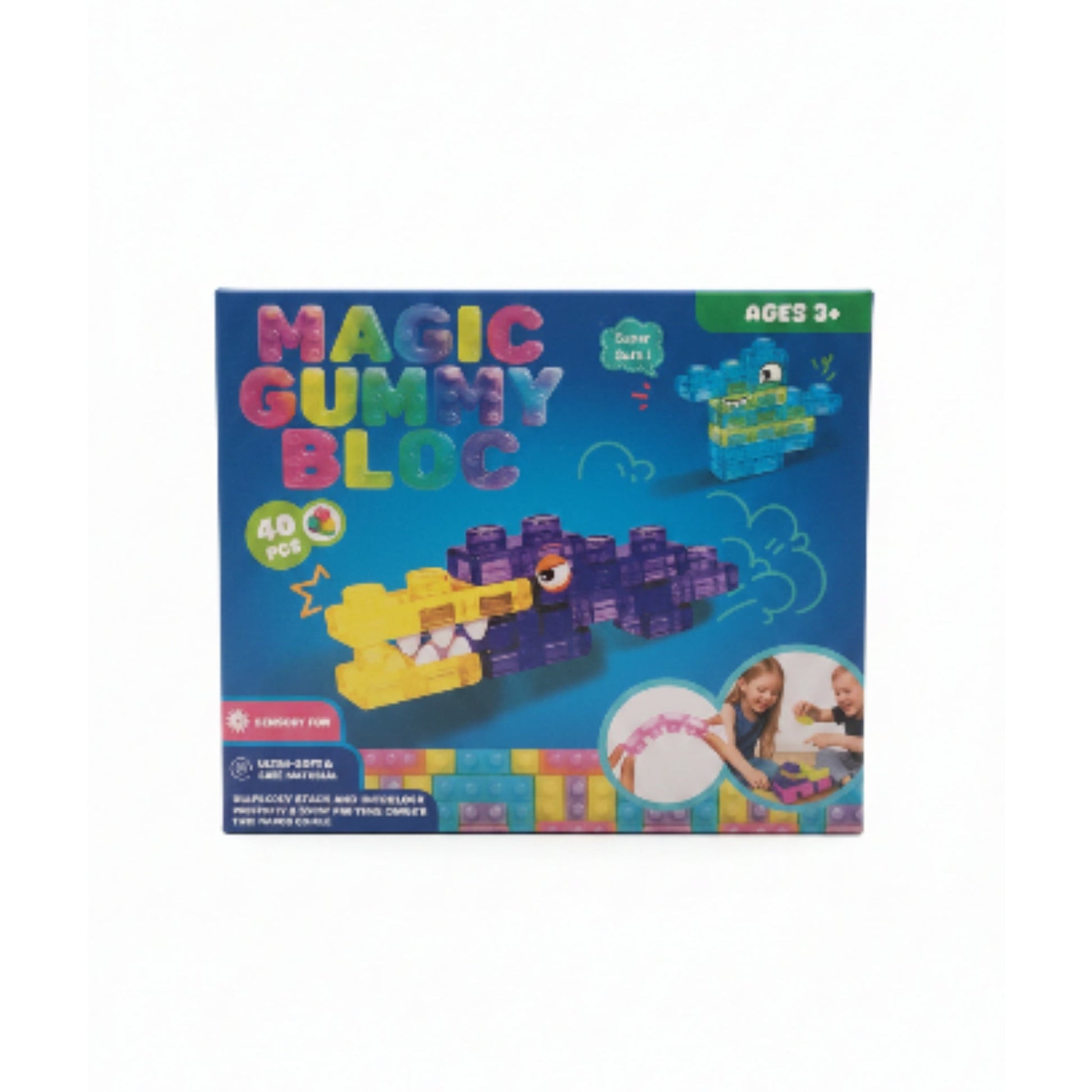 40 Piece Magic Gummy Blocks - Creative Learning Building Toy