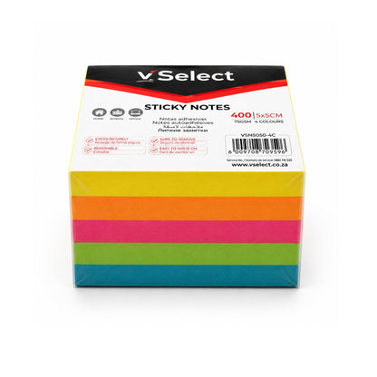 400 Piece 7.6cm Sticky Note Cube – Self-Adhesive Memo Notes for Reminders, Lists & Office Use