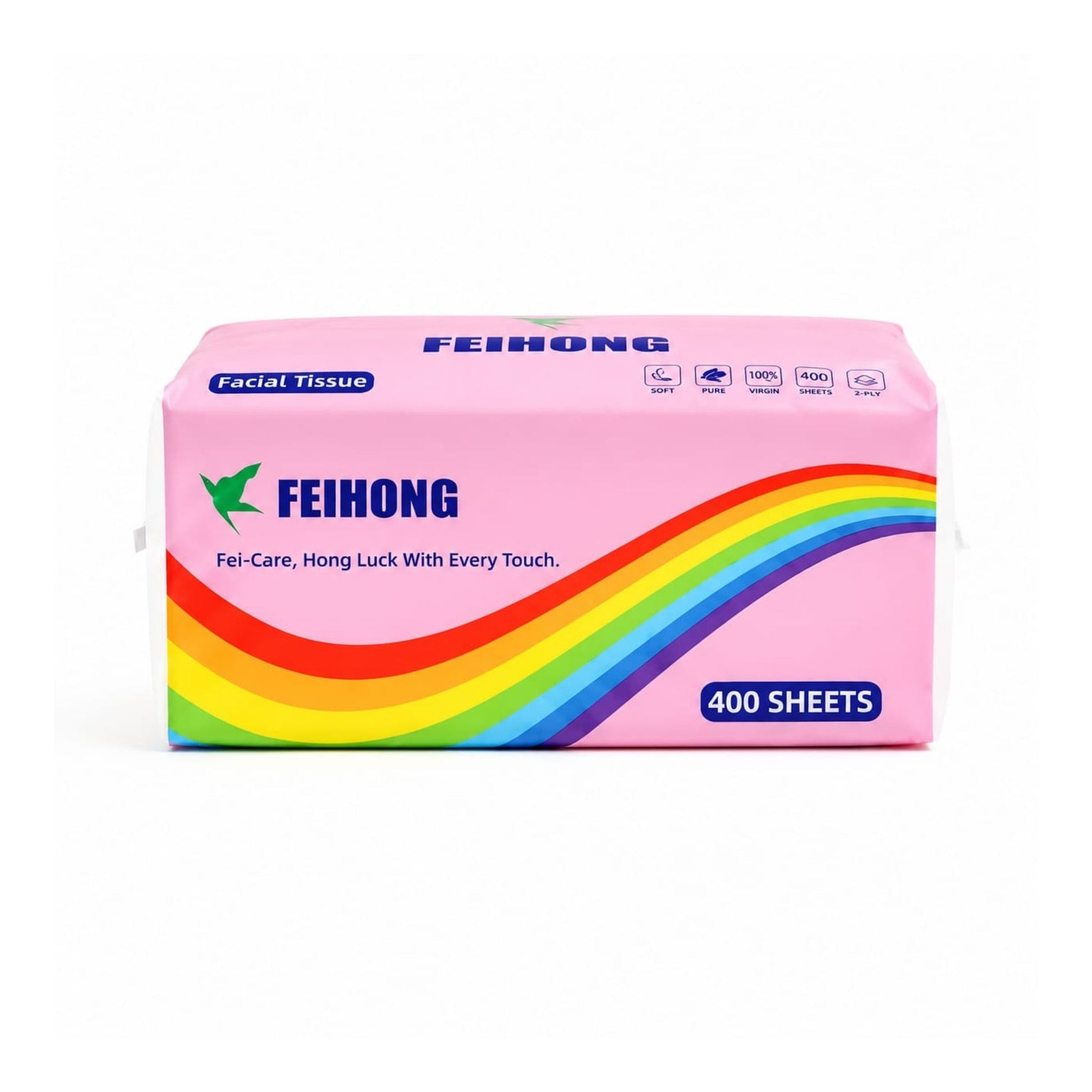 400 Sheet Soft Facial Tissues – 2-Ply Gentle Tissue for Home, Office & Everyday Use