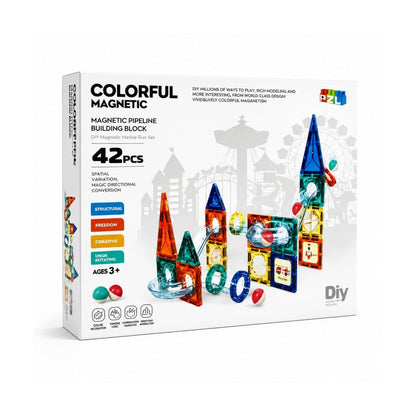 42-Piece Magnetic Building Blocks Set – STEM Educational Construction Toy for Kids Ages 3+