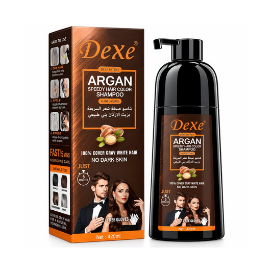 420ml Dexe Dark Brown Shampoo – Hair Colour Shampoo with Easy Application Formula – Dark Brown