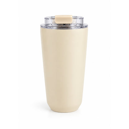 480ml Thermal Travel Cup – Insulated Hot & Cold Drink Tumbler with Lid White On White Background