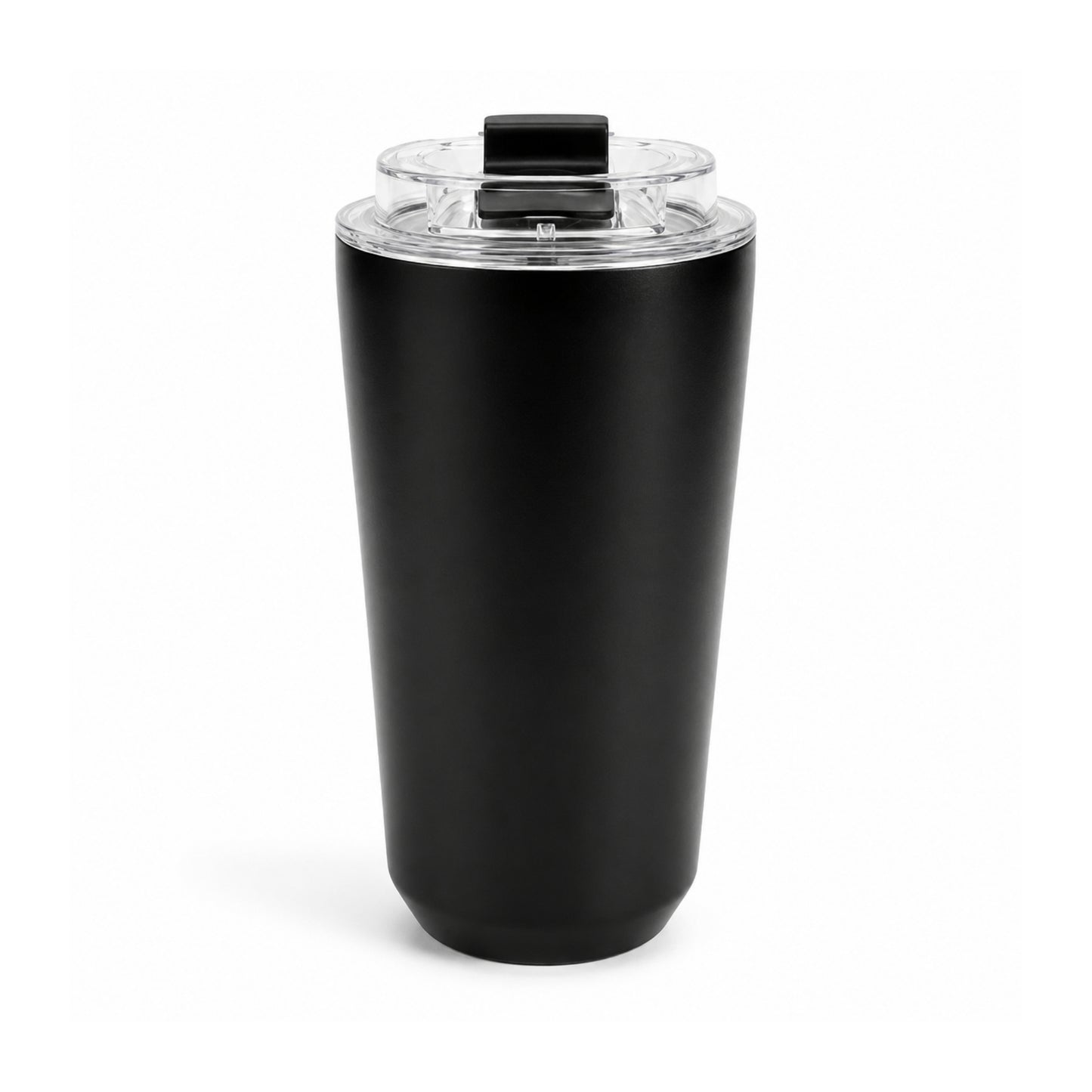 480ml Thermal Travel Cup – Insulated Hot & Cold Drink Tumbler with Lid Black On White Background